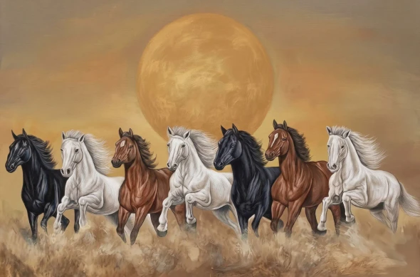 Serene Naturalist Equine March (PRT-15697-126644) - Canvas Art Print - 60in X 40in