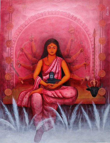 Shakti (ART-8814-126879) - Handpainted Art Painting - 20in X 26in