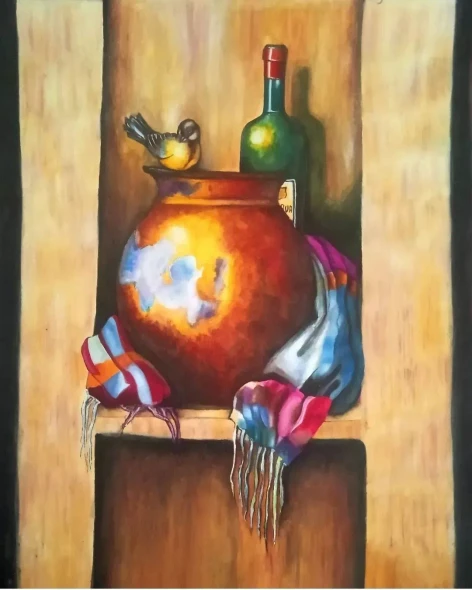 Quiet Stillness (ART-19122-126708) - Handpainted Art Painting - 12in X 17in