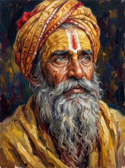 Gaze Of The Ascetic (PRT-15697-126775) - Canvas Art Print - 45in X 60in