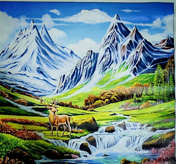 Landscape (ART-18830-126933) - Handpainted Art Painting - 23in X 42in