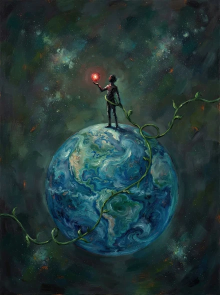 Cosmic Orbit Of Dreams (PRT-15697-126980) - Canvas Art Print - 45in X 60in
