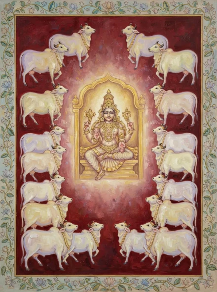 Divine Radiance In Red (PRT-15697-126979) - Canvas Art Print - 45in X 60in