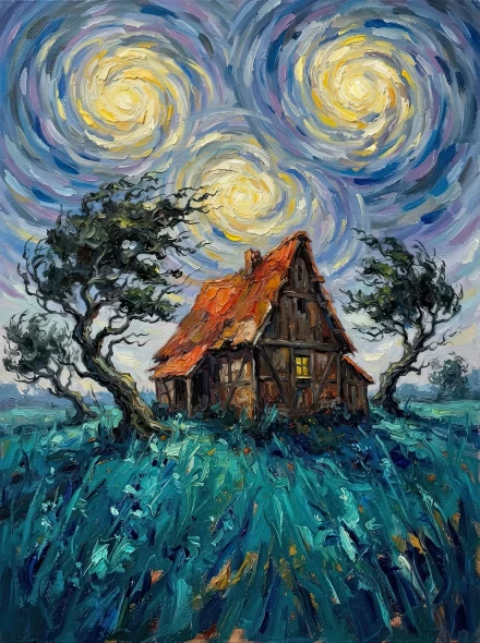 Swirling Celestial Haven (PRT-15697-127002) - Canvas Art Print - 45in X 60in