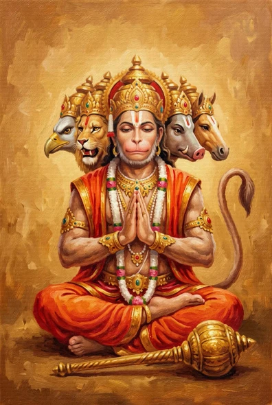 Radiant Fivefold Divine Presence (PRT-15697-127250) - Canvas Art Print - 40in X 60in