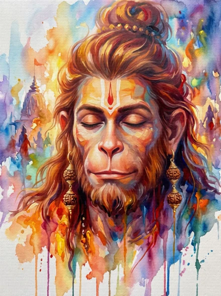 Ethereal Fiery Meditation (PRT-15697-127235) - Canvas Art Print - 45in X 60in