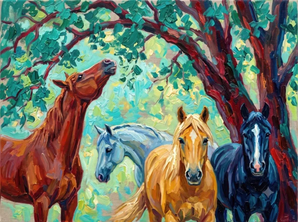 Harmony Beneath Arching Boughs (PRT-15697-127191) - Canvas Art Print - 60in X 45in