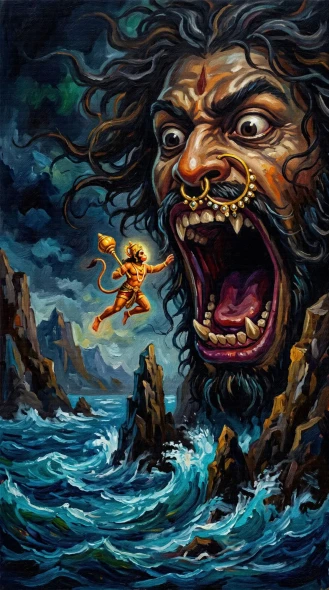 Titan Versus Divine Valor (PRT-15697-127253) - Canvas Art Print - 33in X 60in