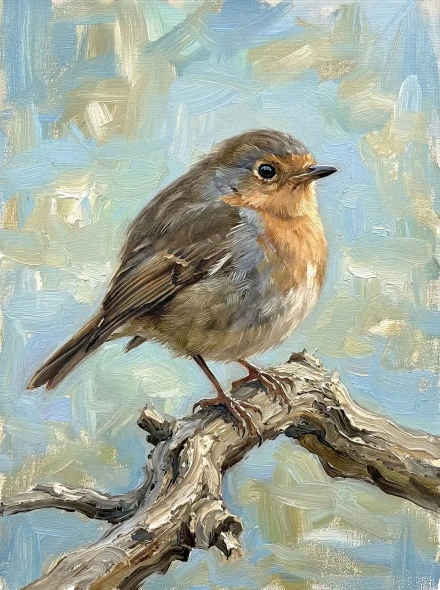 Perched Upon Gnarled Wood (PRT-15697-127082) - Canvas Art Print - 45in X 60in