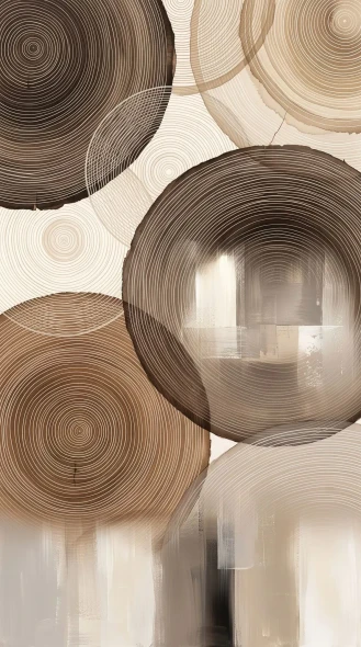 Concentric Wood Whispers (PRT-15697-127604) - Canvas Art Print - 33in X 60in