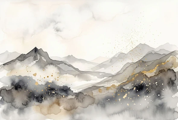 Mist And Gold Mountain Ridge (PRT-15697-127528) - Canvas Art Print - 60in X 40in