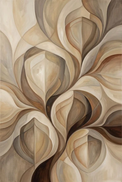 Subtle Organic Geometry (PRT-15697-127470) - Canvas Art Print - 40in X 60in