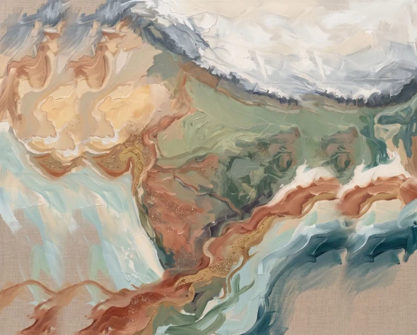 Where Horizons Flow (PRT-15697-127314) - Canvas Art Print - 60in X 48in