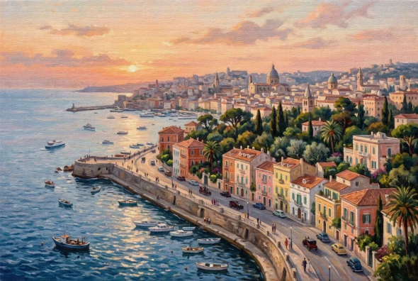 Gilded Twilight Shoreline (PRT-15697-127270) - Canvas Art Print - 60in X 40in