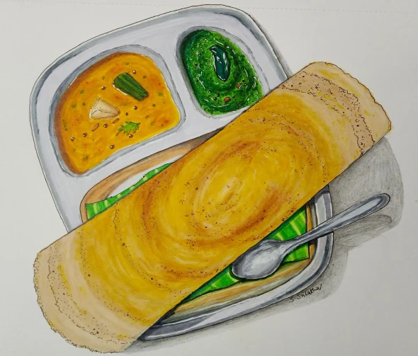 Breakfast-2-Dosa - Extra Large Canvas Prints Available At Lower Costs (PRT-19066-127486) - Canvas Art Print - 24in X 20in