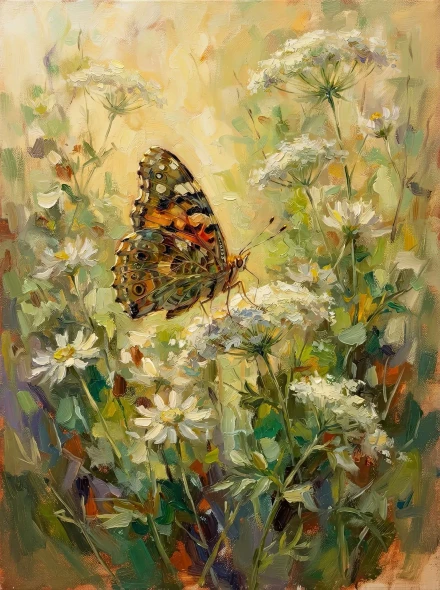 Gilded Wings In Summer (PRT-15697-126989) - Canvas Art Print - 45in X 60in