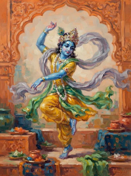 Ecstatic Dance Of Blue (PRT-15697-126981) - Canvas Art Print - 45in X 60in