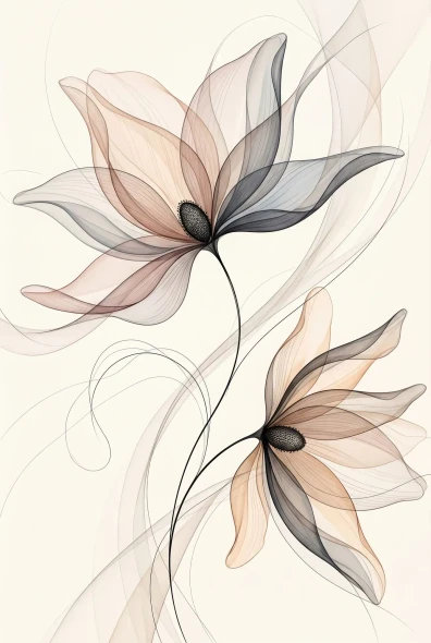 Ethereal Botanical Whispers (PRT-15697-127355) - Canvas Art Print - 40in X 60in