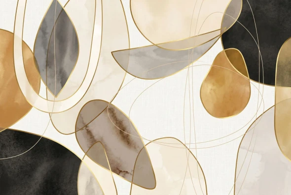 Golden Boundaries Of Serene Forms (PRT-15697-127529) - Canvas Art Print - 60in X 40in