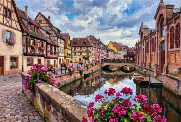 Serpentine Mountain Descent (PRT-15697-127289) - Canvas Art Print - 60in X 40in