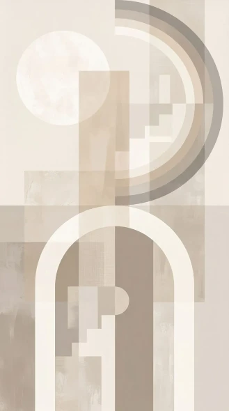 Silent Geometric Rhythms (PRT-15697-127603) - Canvas Art Print - 33in X 60in