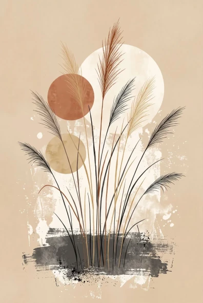Earthy Silhouettes In Repose (PRT-15697-127546) - Canvas Art Print - 40in X 60in