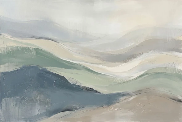 Mist Across Blue Ridges (PRT-15697-127523) - Canvas Art Print - 60in X 40in