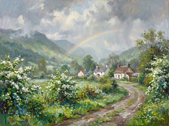 Valley After The Rain (PRT-15697-127187) - Canvas Art Print - 60in X 45in