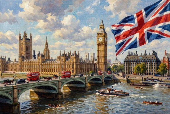 Westminster Golden Skyline Symphony (PRT-15697-127265) - Canvas Art Print - 60in X 40in