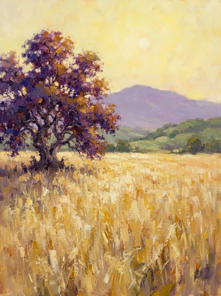 Still Afternoon Wheatfield (PRT-15697-127007) - Canvas Art Print - 45in X 60in
