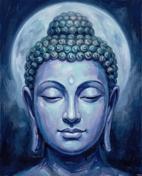 Moonlit Contemplative Silence (PRT-15697-126884) - Canvas Art Print - 48in X 60in