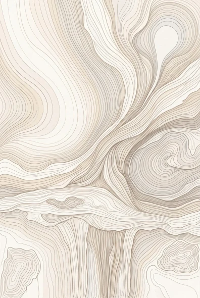 Topographic Rhythms In Ivory (PRT-15697-127551) - Canvas Art Print - 40in X 60in