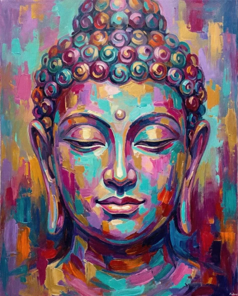 Vibrant Chromatic Harmony (PRT-15697-126890) - Canvas Art Print - 48in X 60in