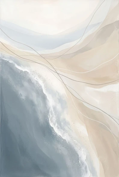 Strata Of Coastal Silence (PRT-15697-127530) - Canvas Art Print - 40in X 60in