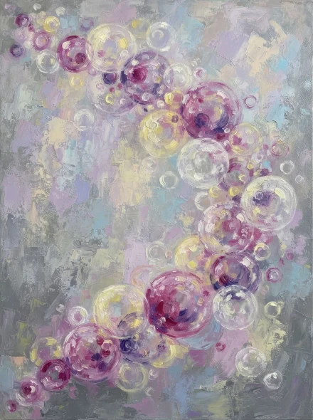 Ethereal Drift Of Luminous Spheres (PRT-15697-126835) - Canvas Art Print - 45in X 60in