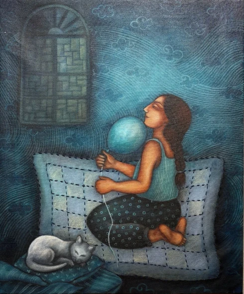 Bonding V (ART-19142-127671) - Handpainted Art Painting - 20in X 24in