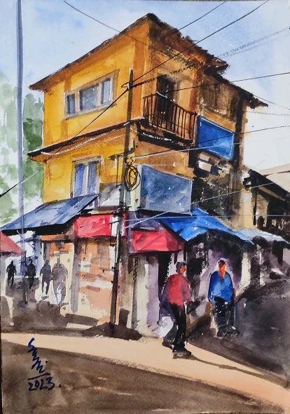 Household (ART-7901-127727) - Handpainted Art Painting - 8in X 12in