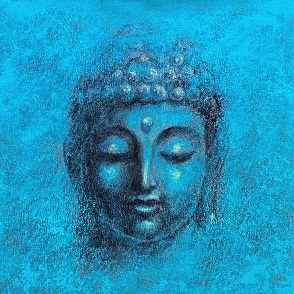 Buddha (ART-3512-127716) - Handpainted Art Painting - 12in X 12in