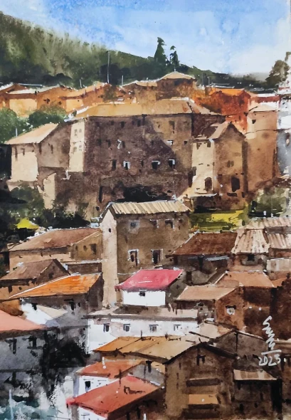 Household (ART-7901-127707) - Handpainted Art Painting - 8in X 11in