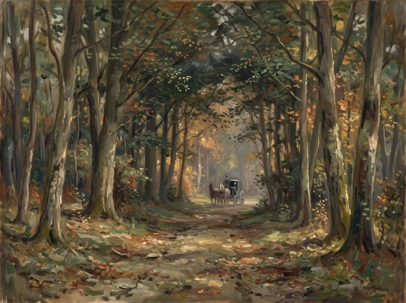Through The Amber Canopy (PRT-15697-127189) - Canvas Art Print - 60in X 45in
