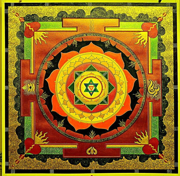 Tantrik 1 (ART-19251-127752) - Handpainted Art Painting - 22in X 22in