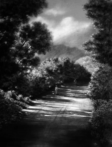 Hill Path (ART-19251-127750) - Handpainted Art Painting - 18in X 24in
