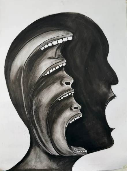 Where My Voice Goes To Die (ART-19272-127768) - Handpainted Art Painting - 23in X 33in