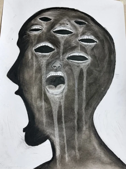 Melted By My Own Thoughts (ART-19272-127777) - Handpainted Art Painting - 23in X 33in