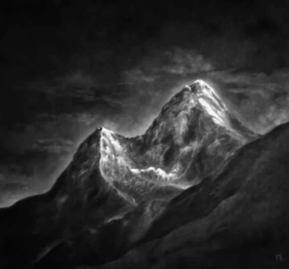 Mountain Light (ART-19251-127781) - Handpainted Art Painting - 18in X 18in