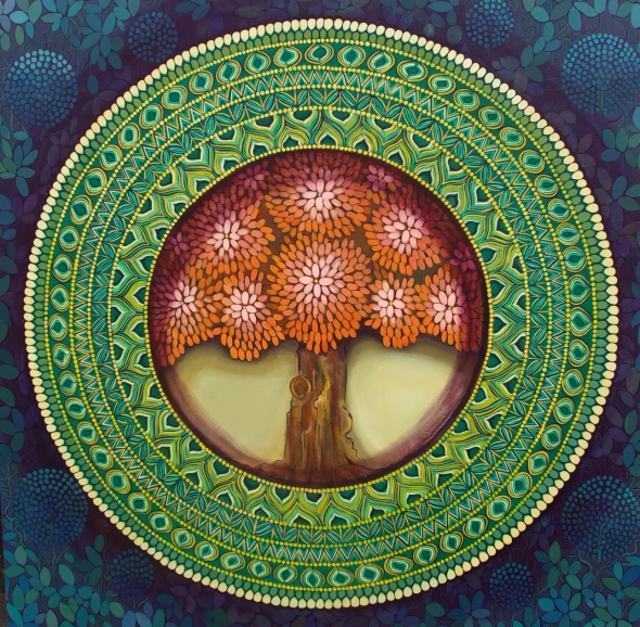 Mandala - The Journey Within (ART-3702-127821) - Handpainted Art Painting - 48in X 48in