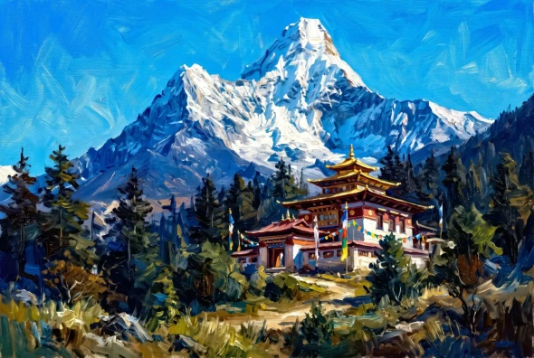 Sanctuary In The Peaks (PRT-15697-127272) - Canvas Art Print - 60in X 40in