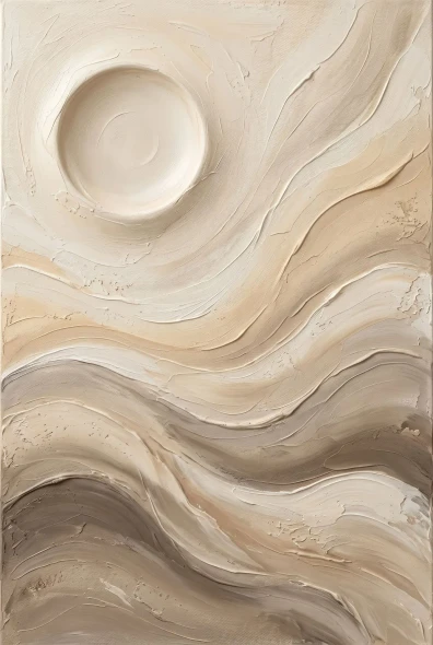 Sculptural Dunes In Ecru (PRT-15697-127794) - Canvas Art Print - 40in X 60in
