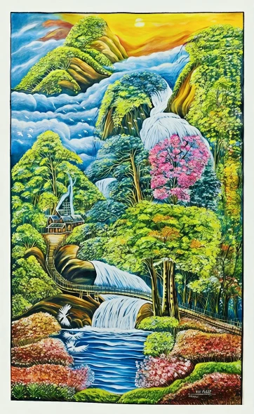 Forest With Brochure Trees In Spring (ART-18830-127822) - Handpainted Art Painting - 30in X 50in