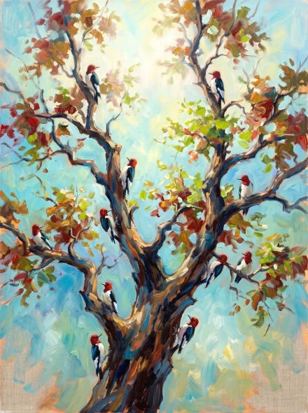 Amber Canopy Rhythmic Flight (PRT-15697-127931) - Canvas Art Print - 45in X 60in